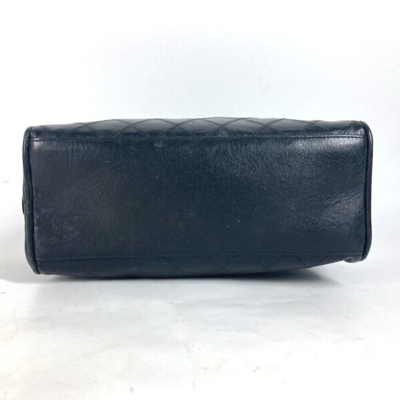 CHANEL vintage Bicolole Clutch Bag Makeup Pouch Cosmetics Pouch Leather Black - Picture 8 of 13